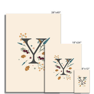 Initial Letter 'Y' Woodlands Fine Art Print