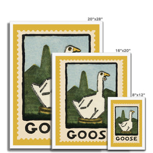 Goose Vintage Postage Stamp Framed Fine Art Print