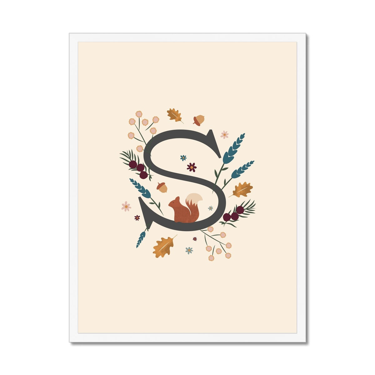 Initial Letter 'S' Woodlands Framed Fine Art Print