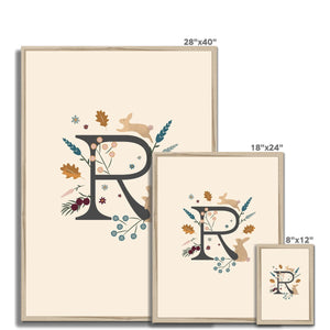 Initial Letter 'R' Woodlands Framed Fine Art Print