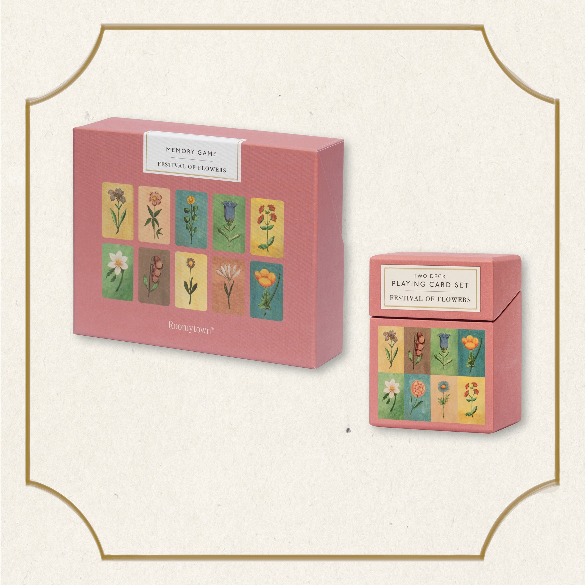 Festival of Flowers Playing Cards & Memory Game Set – Roomytown USA