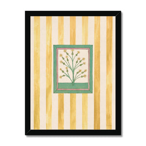 Book of Herbs Yellow Stripe Framed Fine Art Print