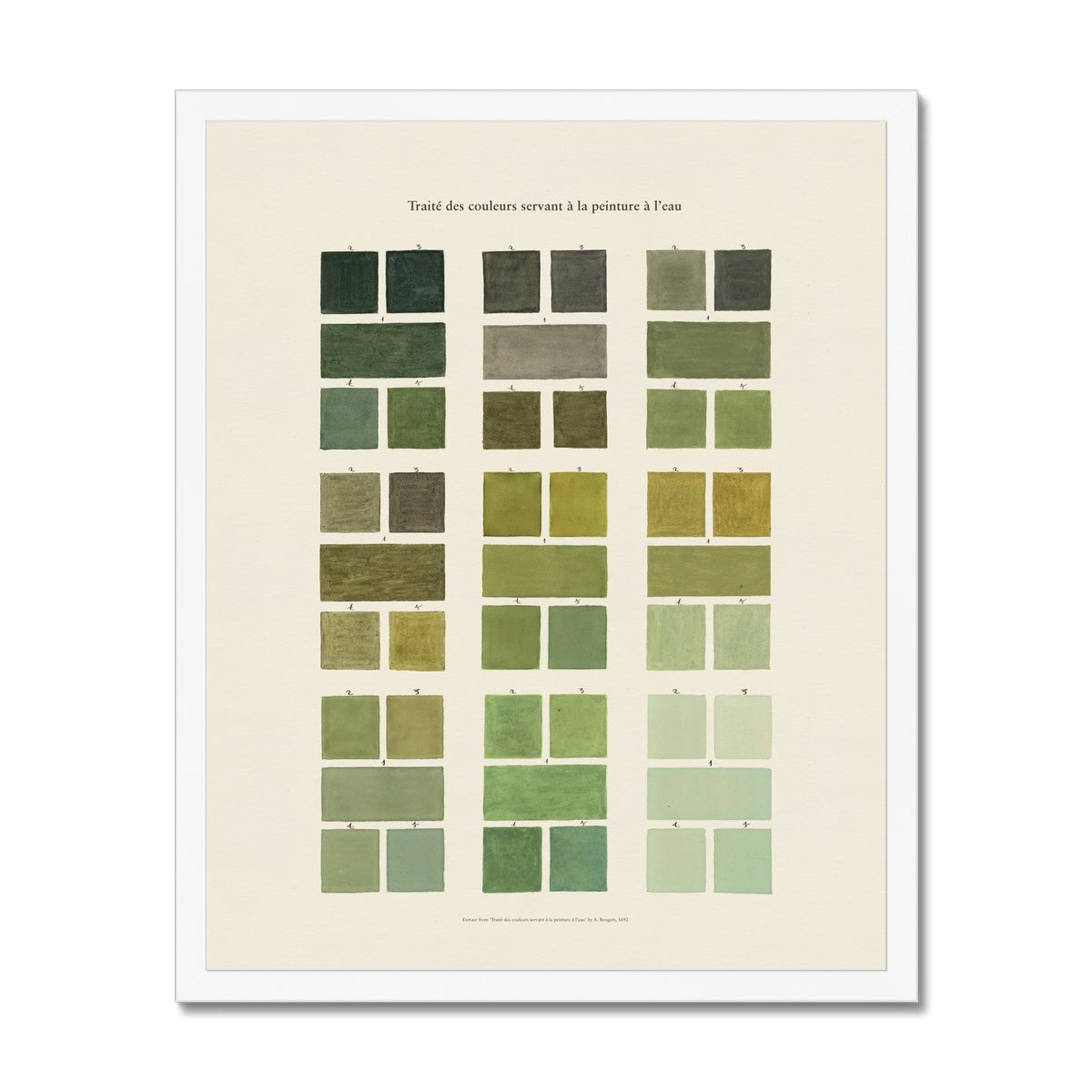 Watercolour Swatches - Green Framed Fine Art Print