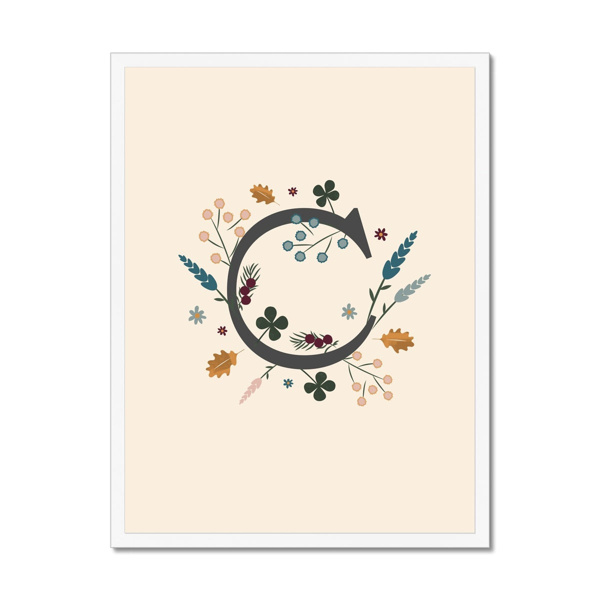 Initial Letter 'C' Woodlands Framed Fine Art Print