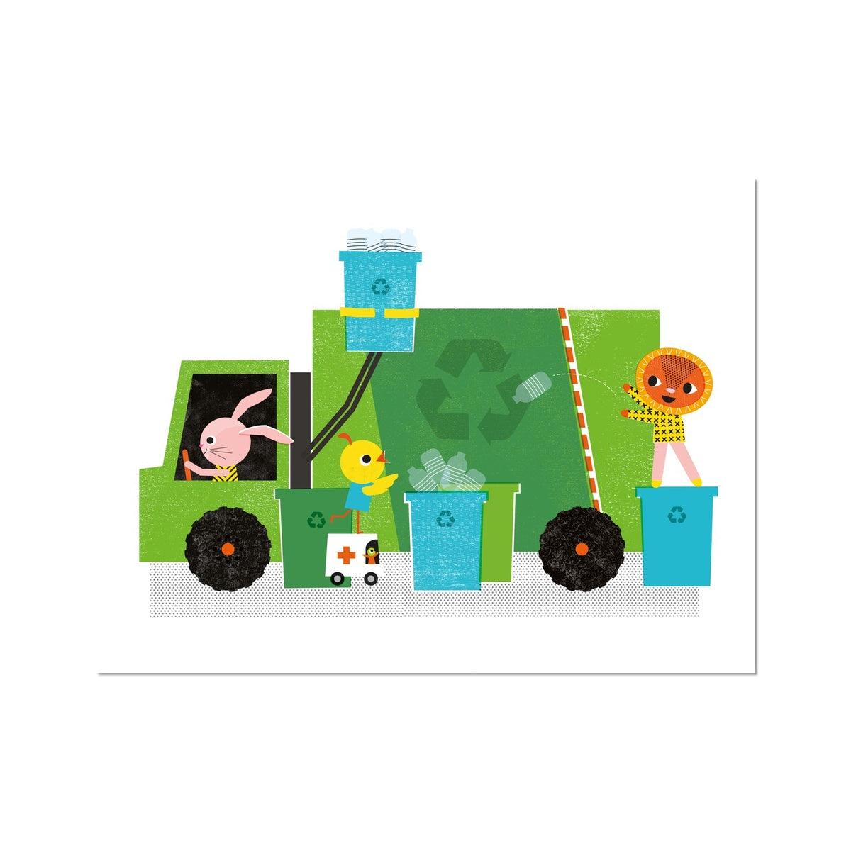 Recycling Truck Fine Art Print | Sara Gillingham