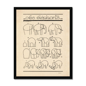 Les Elephants Framed Fine Art Print