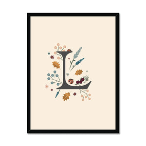 Initial Letter 'L' Woodlands Framed Fine Art Print