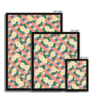 Kimono Pattern Argyle Framed Fine Art Print