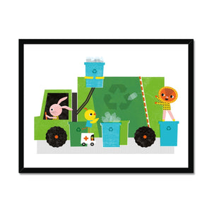 Recycling Truck Framed Fine Art Print | Sara Gillingham