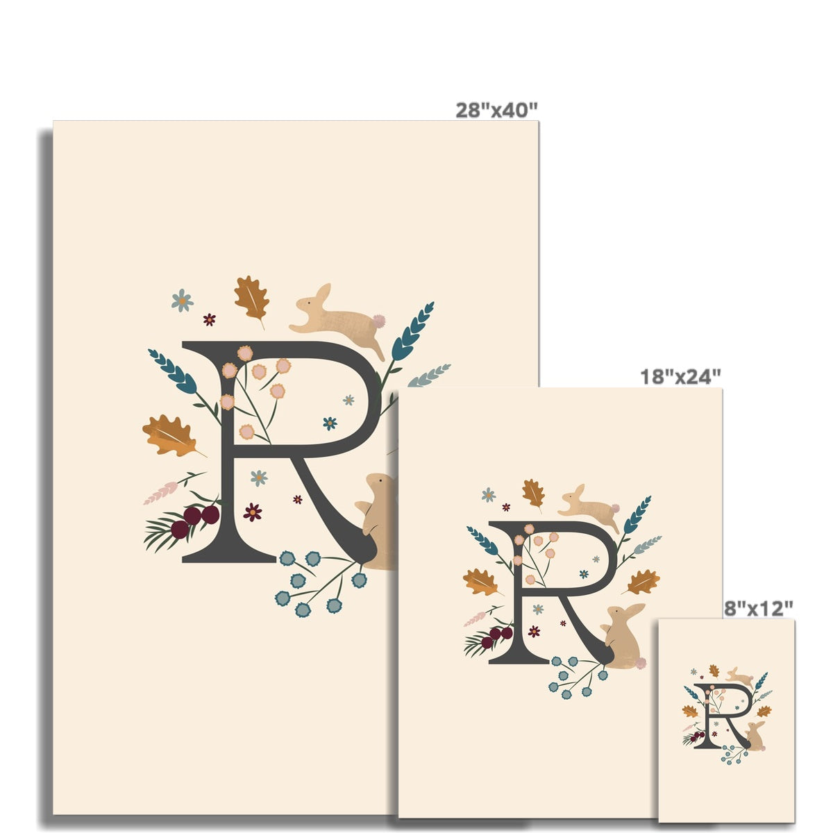 Initial Letter 'R' Woodlands Fine Art Print