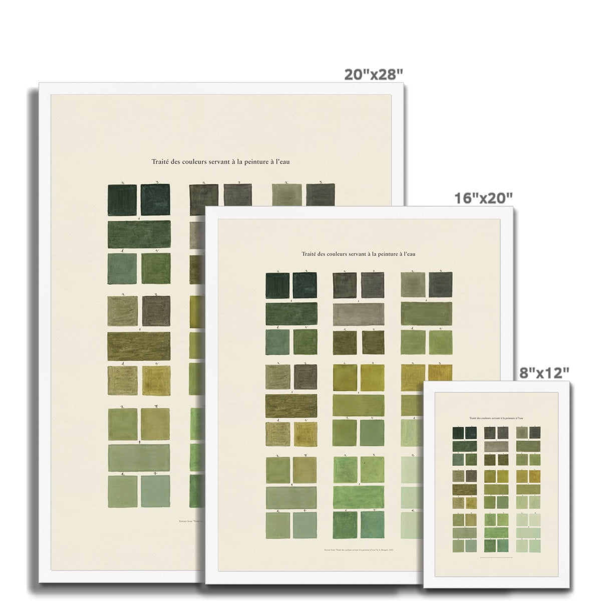 Watercolour Swatches - Green Framed Fine Art Print