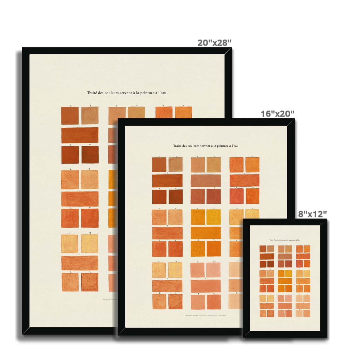 Watercolour Swatches - Orange Framed Fine Art Print