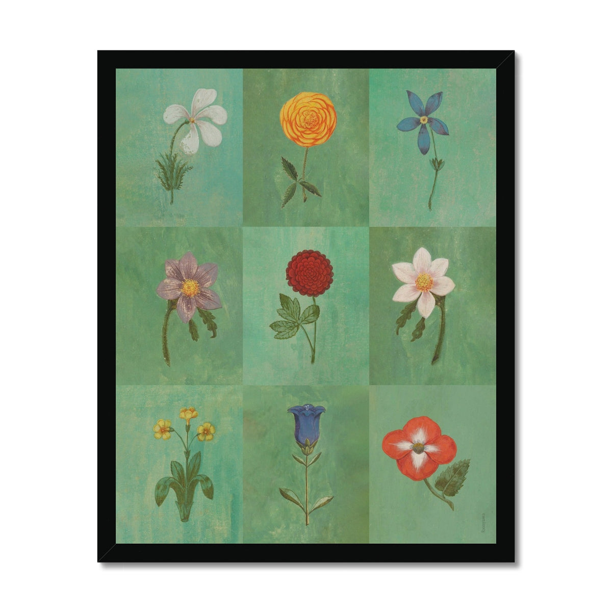 Green Festival of Flowers Fine Art Print