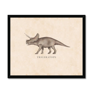 Vintage Triceratops Framed Fine Art Print