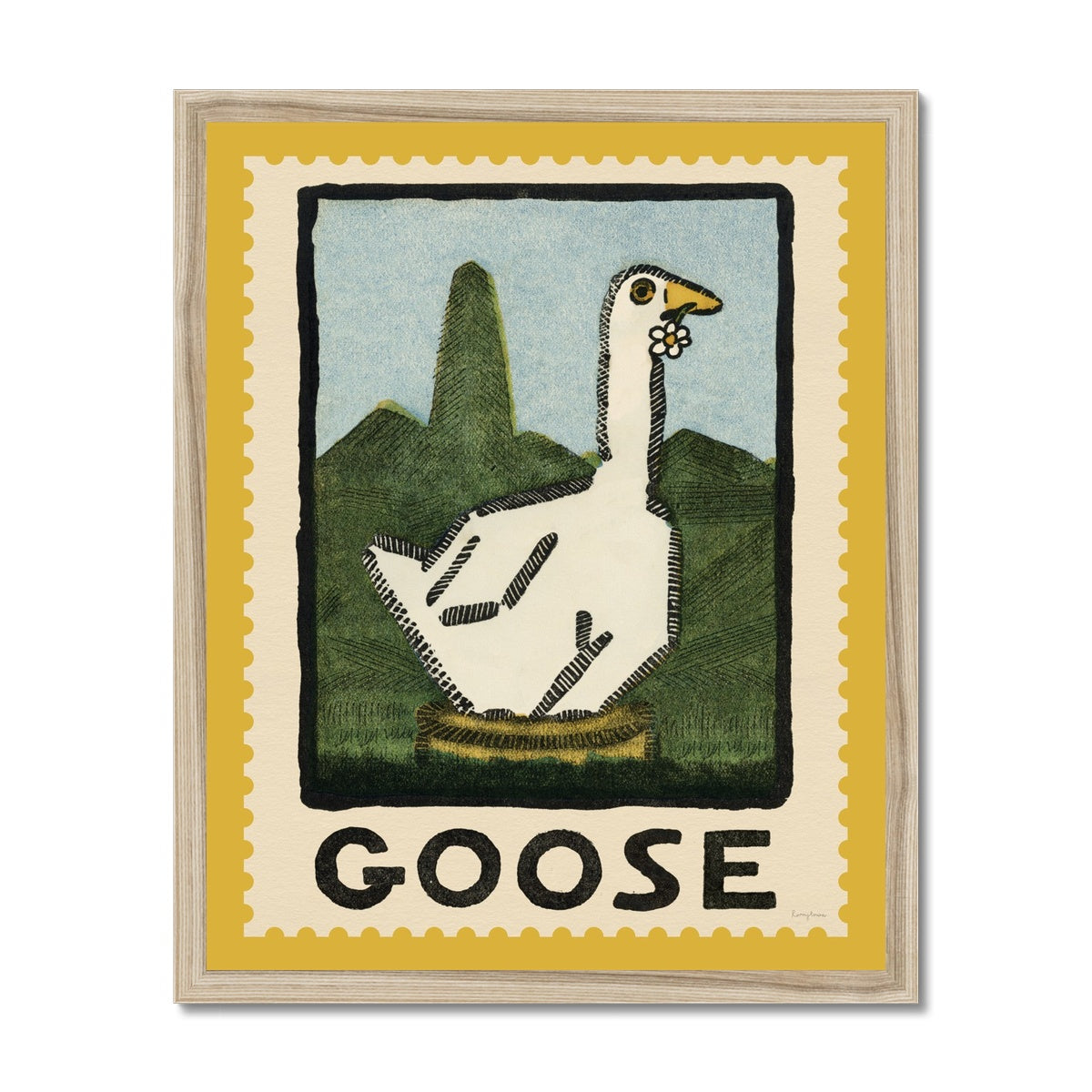 Goose Vintage Postage Stamp Fine Art Print