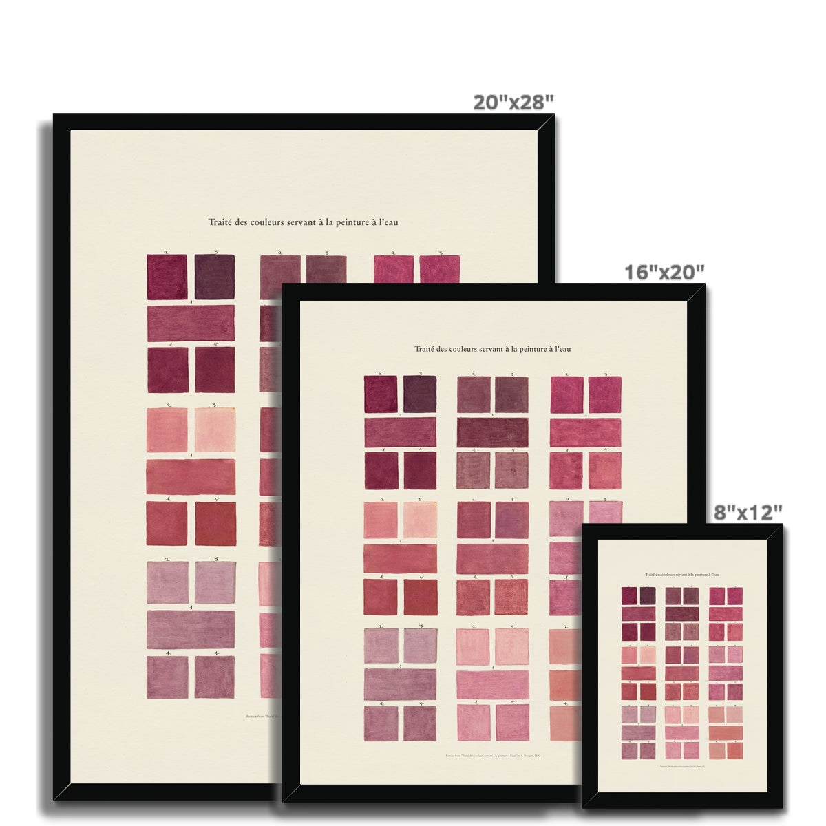 Watercolour Swatches - Pink Framed Fine Art Print