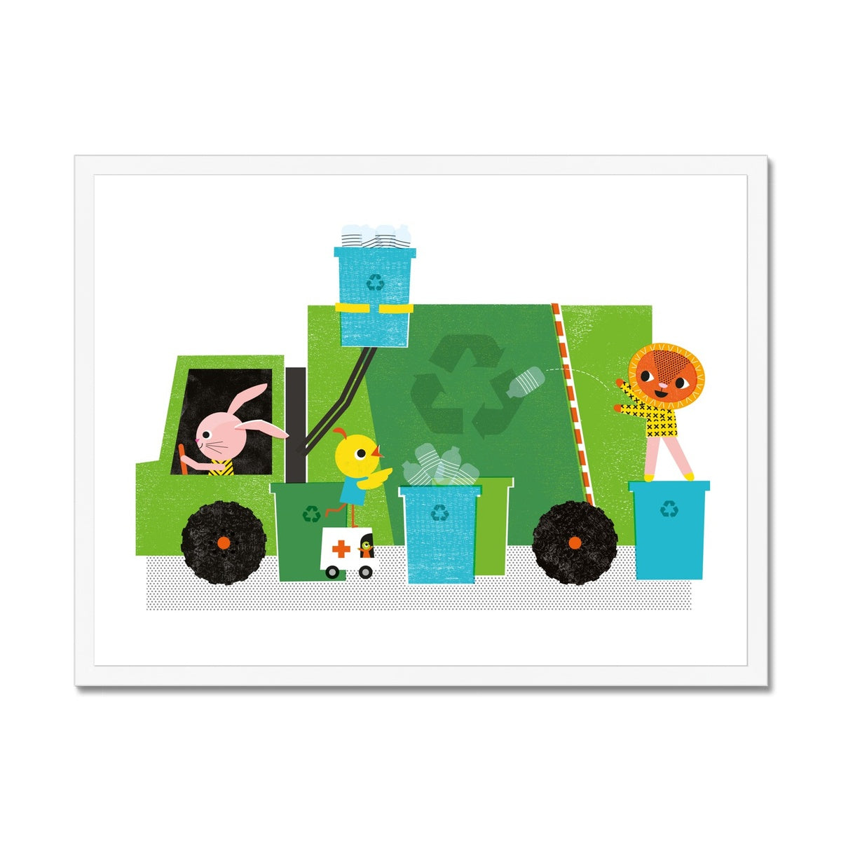 Recycling Truck Framed Fine Art Print | Sara Gillingham